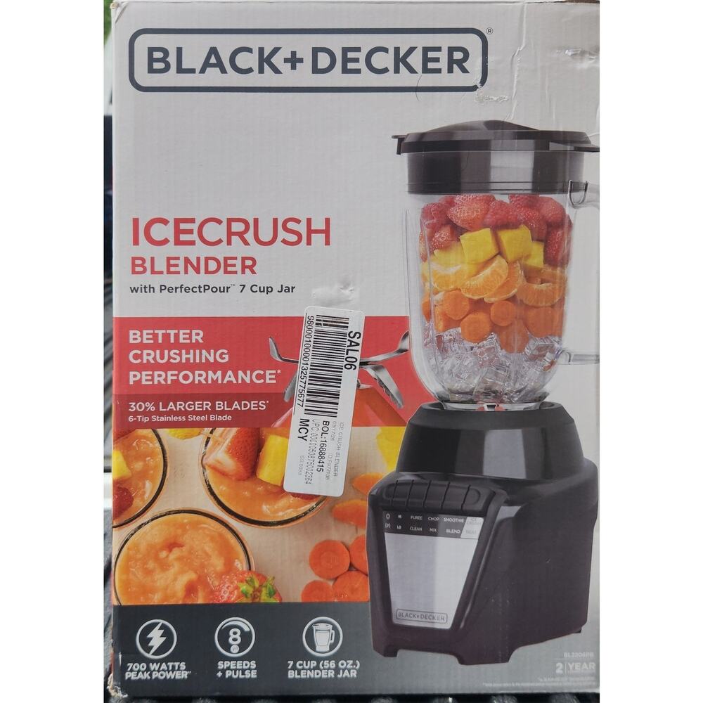BLACK + DECKER ICECRUSH BLENDER 7 CUP 700W 6-TIP SS BLADE - NEW!